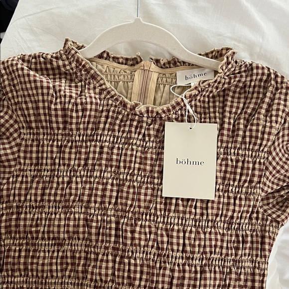 Bohme Opal Gingham Maxi Dress in Brown - Picture 4 of 6